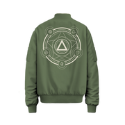 Limited Edition Polyhedral Spell Circle Bomber - Olive Green - CANTRIP BRAND