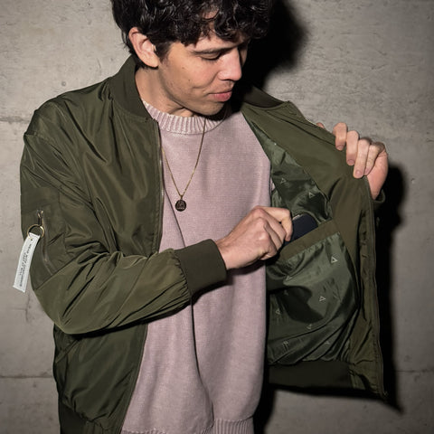 Limited Edition Polyhedral Spell Circle Bomber - Olive Green