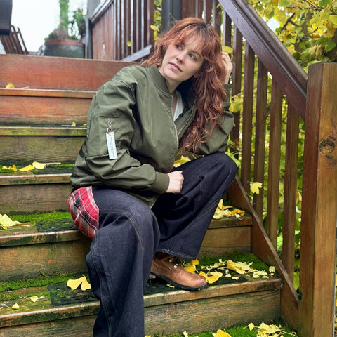 Limited Edition Polyhedral Spell Circle Bomber - Olive Green