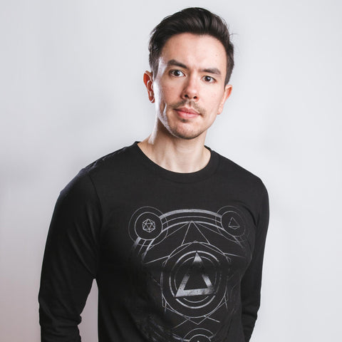 (Shadow) Polyhedral Spell Circle Long Sleeve Tee - CANTRIP BRAND