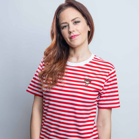 D20 Bouquet Striped Tee (Red/White) - CANTRIP BRAND