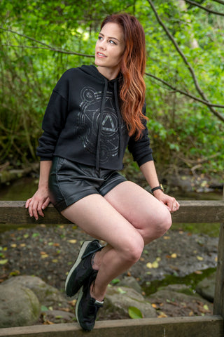 (Shadow) Polyhedral Spell Circle Crop Hoodie - CANTRIP BRAND