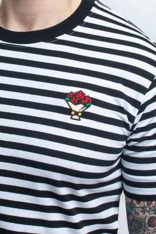 D20 Bouquet Striped Tee (Black/White) - CANTRIP BRAND