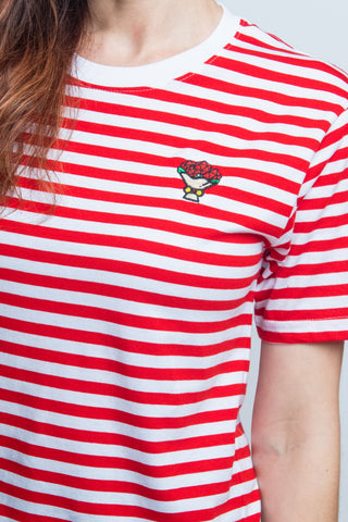 D20 Bouquet Striped Tee (Red/White) - CANTRIP BRAND
