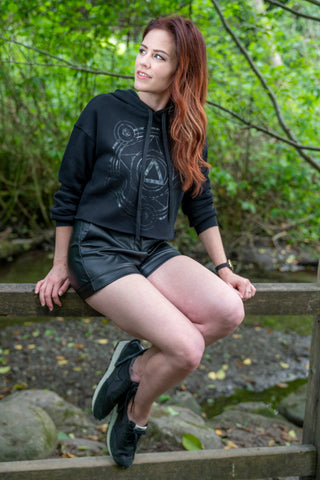 (Shadow) Polyhedral Spell Circle Crop Hoodie - CANTRIP BRAND