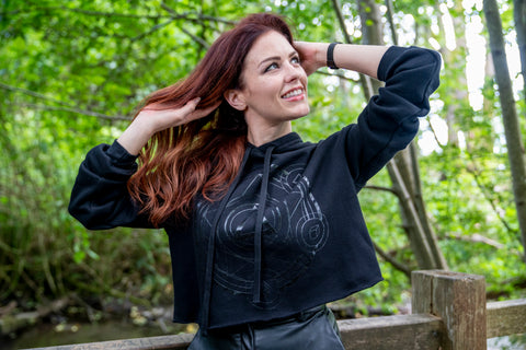 (Shadow) Polyhedral Spell Circle Crop Hoodie - CANTRIP BRAND