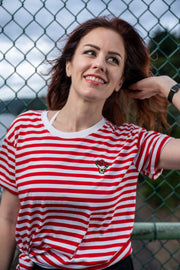 D20 Bouquet Striped Tee (Red/White) - CANTRIP BRAND