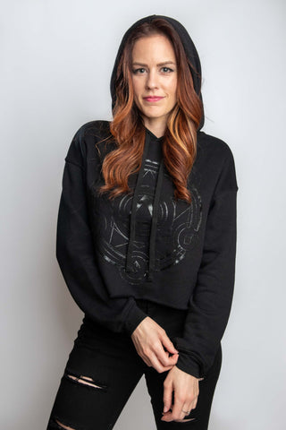 (Shadow) Polyhedral Spell Circle Crop Hoodie - CANTRIP BRAND